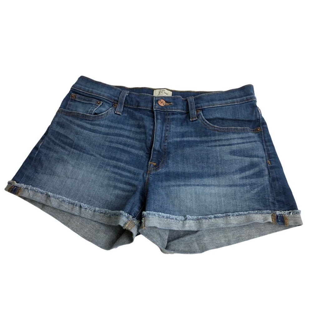 J. CREW WOMEN TRADEMARK RAW HEM DENIM SHORTS SZ 29